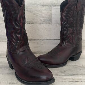 LAREDO Size 10D Men's Western Boots Style 68458 BURGUNDY Leather